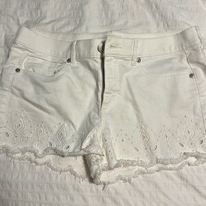 White loft denim shorts